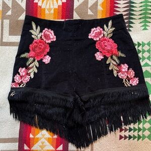 Phantom Vee fringe shorts